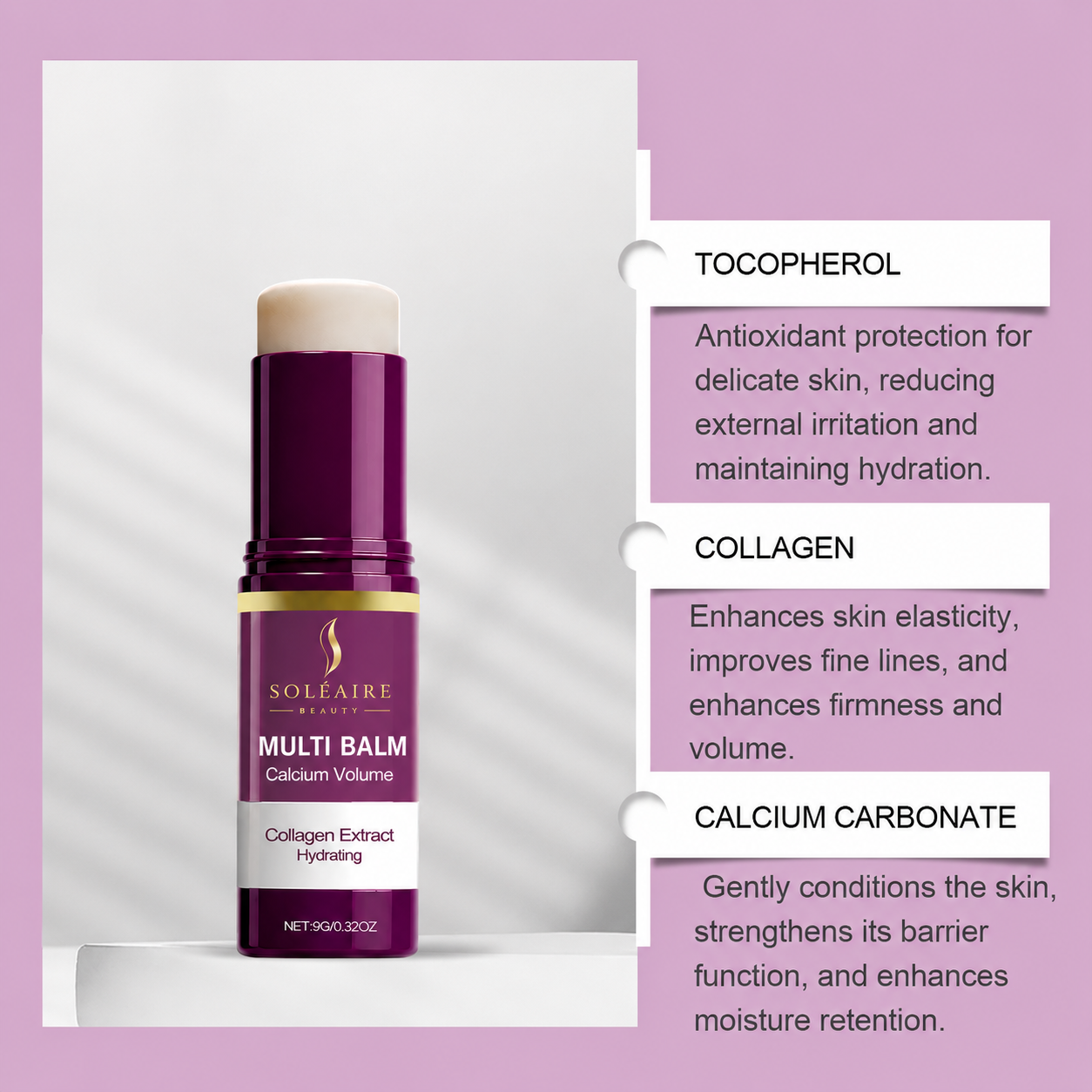 Calcium Collagen Multi Balm Stick – Hydrating Anti-Wrinkle Moisturizer for Face, Eyes & Neck