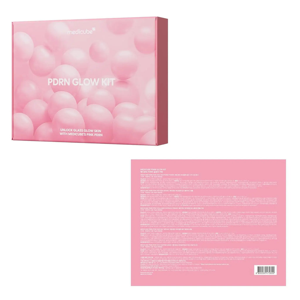 medicube PDRN Trial Kit  Glass Glow Mini Skincare Set with Toner Serum  Sheet Mask for Hydrating Firming Moisturizing