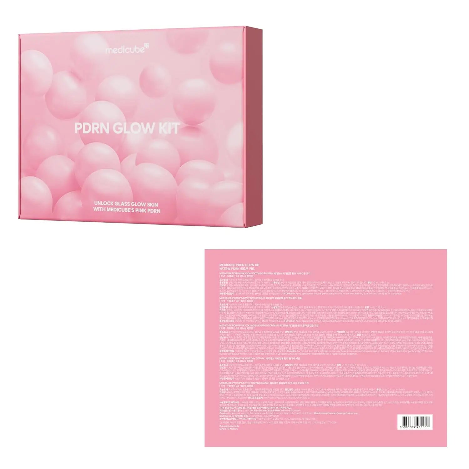 medicube PDRN Trial Kit  Glass Glow Mini Skincare Set with Toner Serum  Sheet Mask for Hydrating Firming Moisturizing