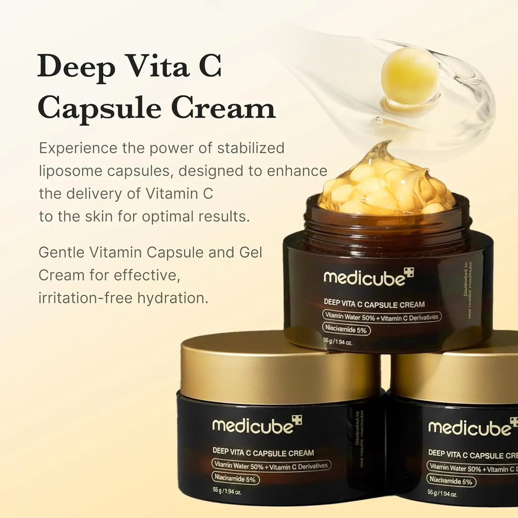 medicube Capsule Cream with liposome Vitamin C golden capsules